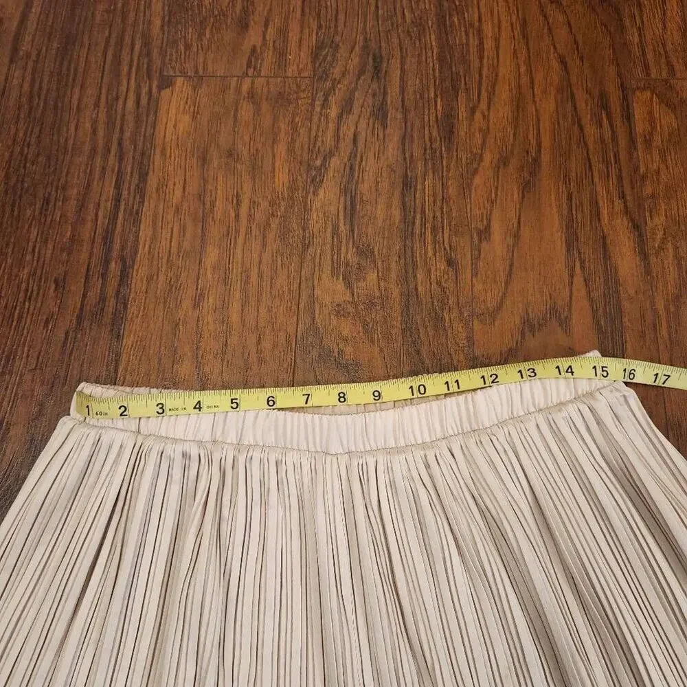 Rya Collection Champagne Accordion Pleated Wide Leg Lounge Pants Size XL